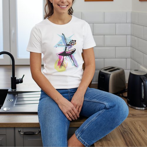 Ballerina Dancer Watercolor Theme T_Shirt