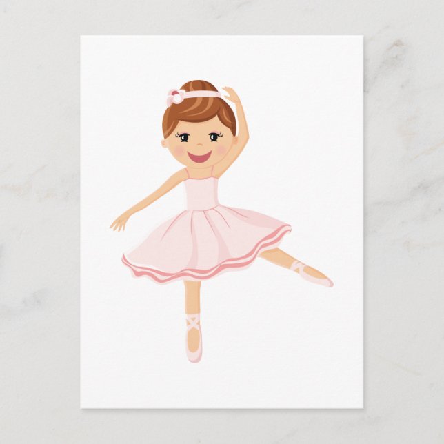 Ballerina Dancer with brown hair Postcard (Front)