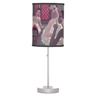 Ballerina Dancers Vintage Purple Pink Performers Table Lamp