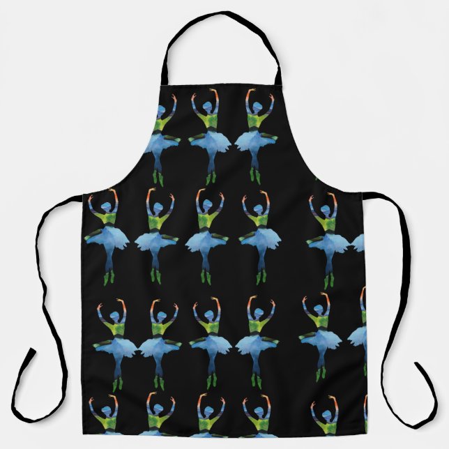 Ballerina dancers watercolor art apron (Front)