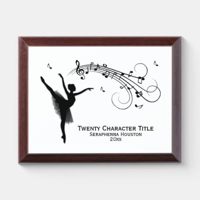 Ballerina Dancing 3 Lines of Text Award Plaque