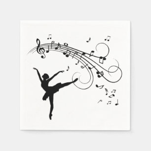 Ballerina Dancing and the Music Follows Napkins