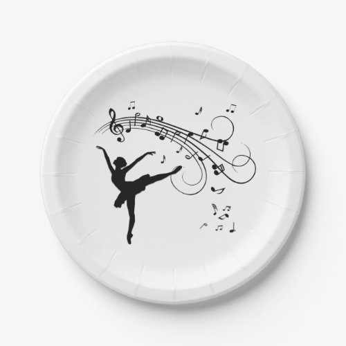 Ballerina Dancing and the Music Follows Paper Plates