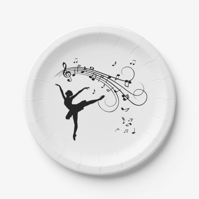 Ballerina Dancing and the Music Follows Paper Plates (Front)