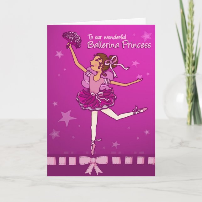 Ballerina dancing Girls Birthday Card (Front)