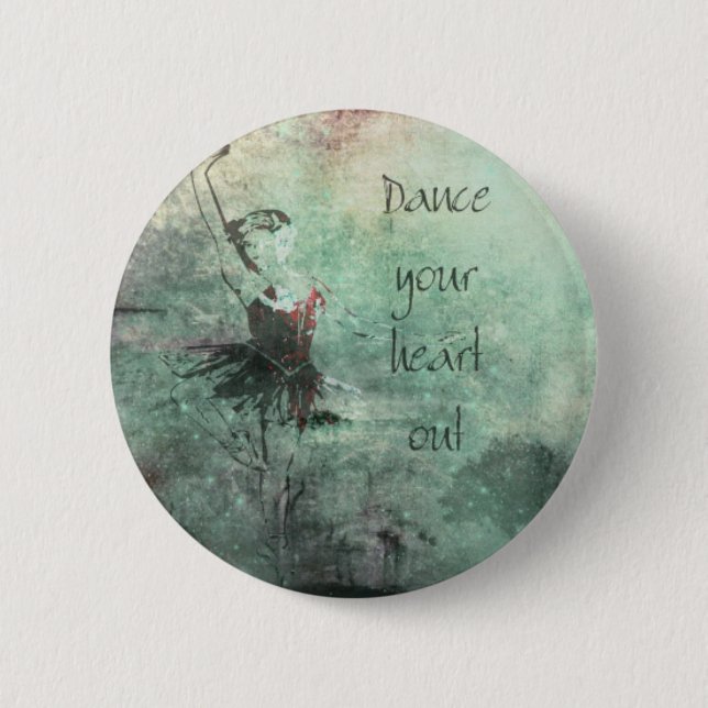 Ballerina Dancing Her Heart Out Button (Front)
