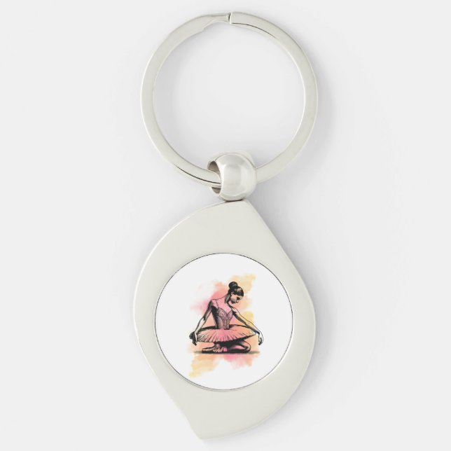 Ballerina Dancing in Color  Keychain (Front)