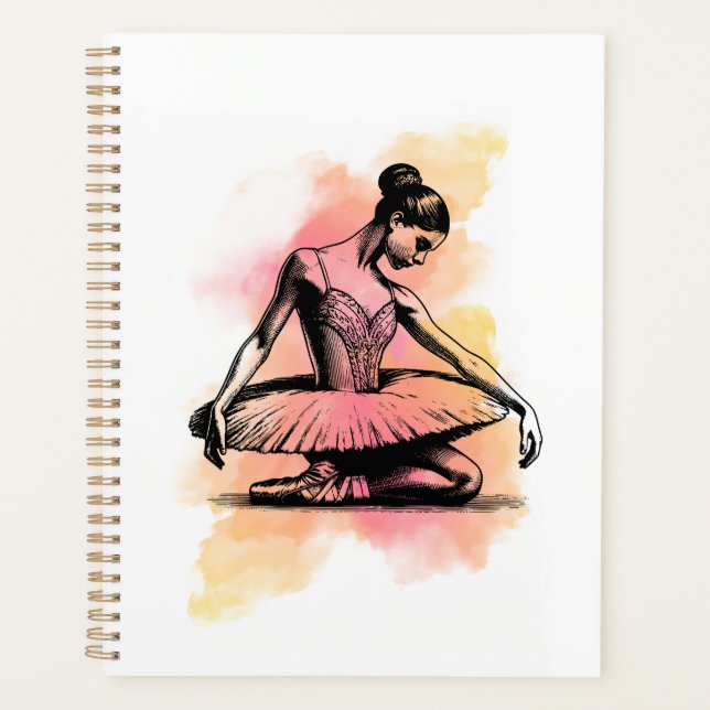 Ballerina Dancing in Color  Planner (Front)
