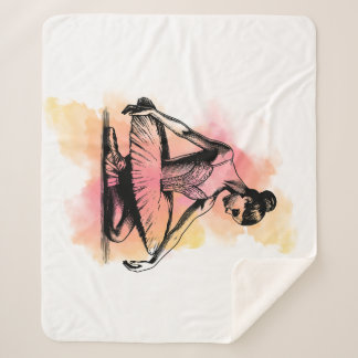 Ballerina Dancing in Color Sherpa Blanket