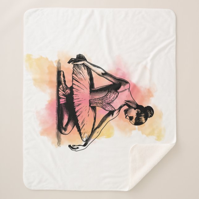 Ballerina Dancing in Color  Sherpa Blanket (Front)