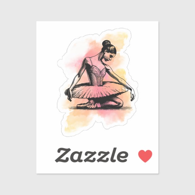 Ballerina Dancing in Color  Sticker (Sheet)