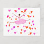 Ballerina dancing in Colorful Hearts Postcard