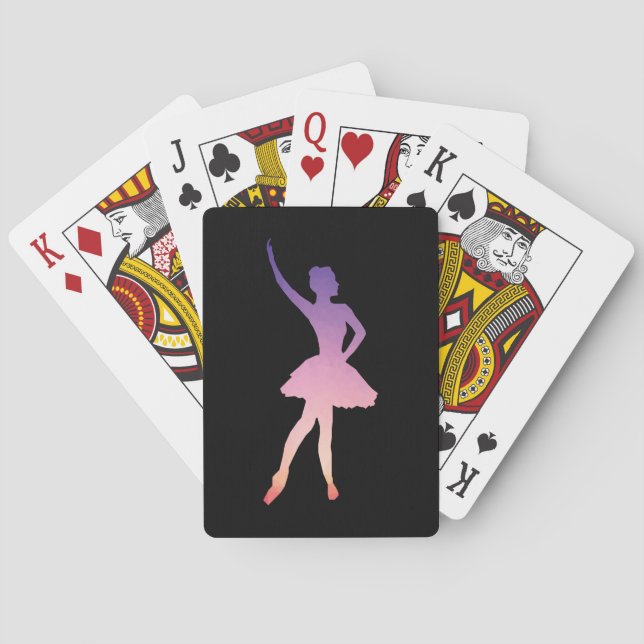 Ballerina dancing modern geometric design  poker cards (Back)