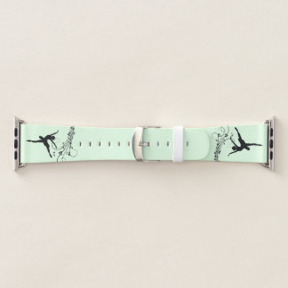 Ballerina Dancing with Music Green Apple Watch Band