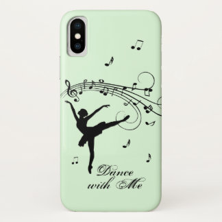 Ballerina Dancing with Music Green iPhone X Case