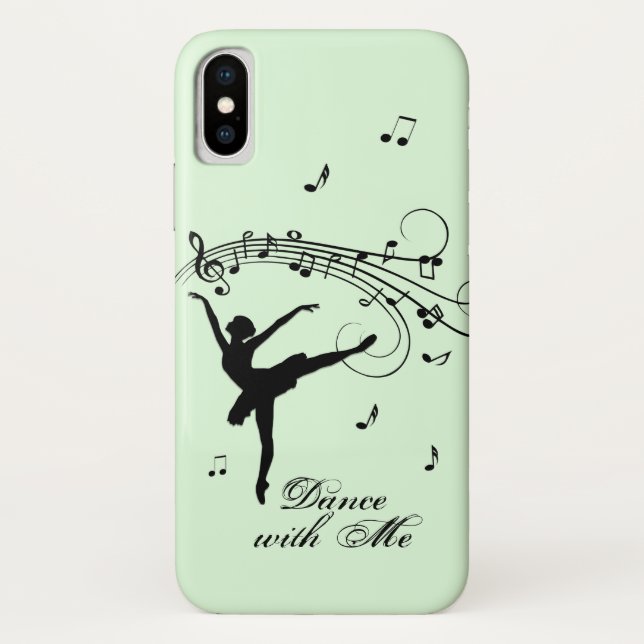 Ballerina Dancing with Music Green Case-Mate iPhone Case (Back)