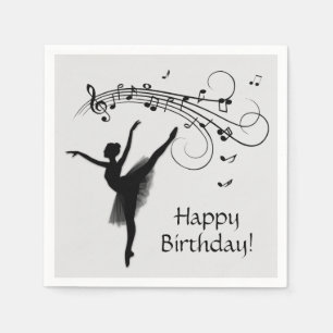 Ballerina Dancing with Music Napkins