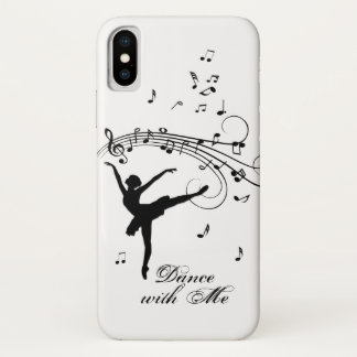 Ballerina Dancing with Music Notes iPhone X Case