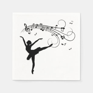 Ballerina Dancing with Music Notes Napkins