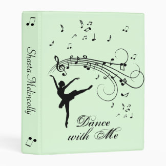 Ballerina Dancing with Music Notes Personal Mini Binder