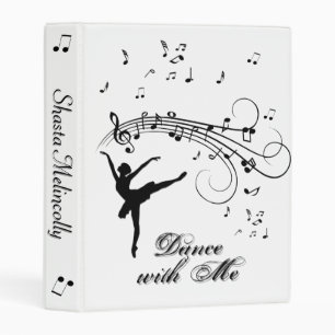 Ballerina Dancing with Music Notes Personal Mini Binder