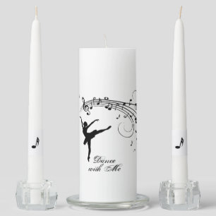 Ballerina Dancing with Music Notes Unity Candle Set