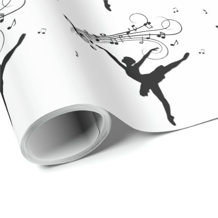 Ballerina Dancing with Music Notes