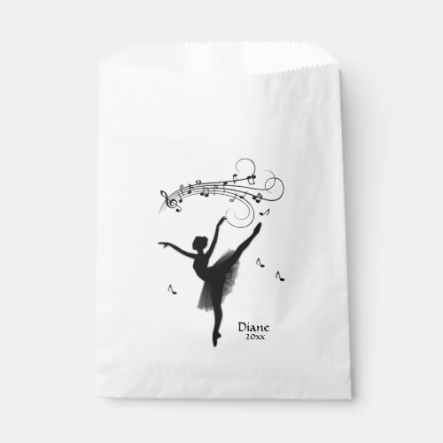 Ballerina Dancing with Music Personal Favor Bag
