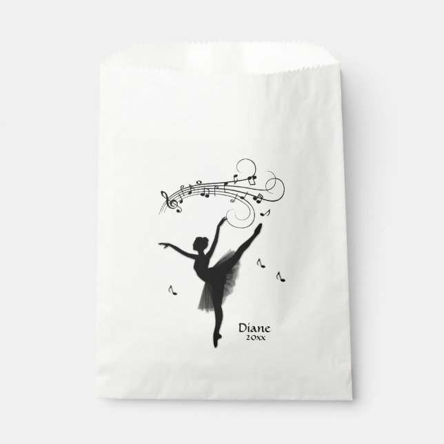 Ballerina Dancing with Music Personal Favor Bag (Front)