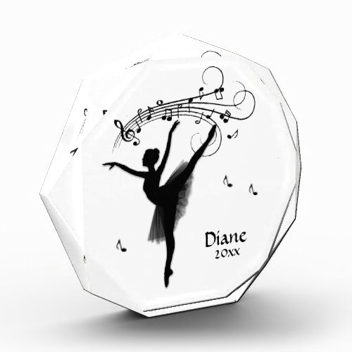 Ballerina Dancing with Music Personalized Acrylic Award