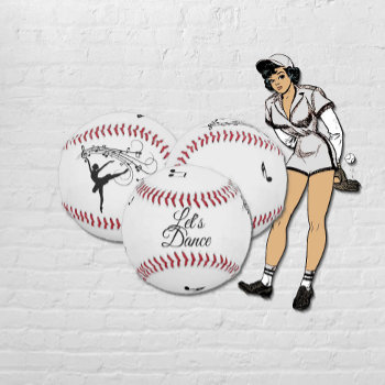 Ballerina Dancing With Music Softball by kahmier at Zazzle