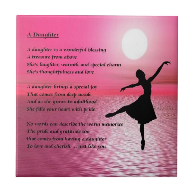 Ballerina Daughter Poem Tile (Front)