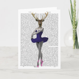 Ballerina Deer in Blue Card