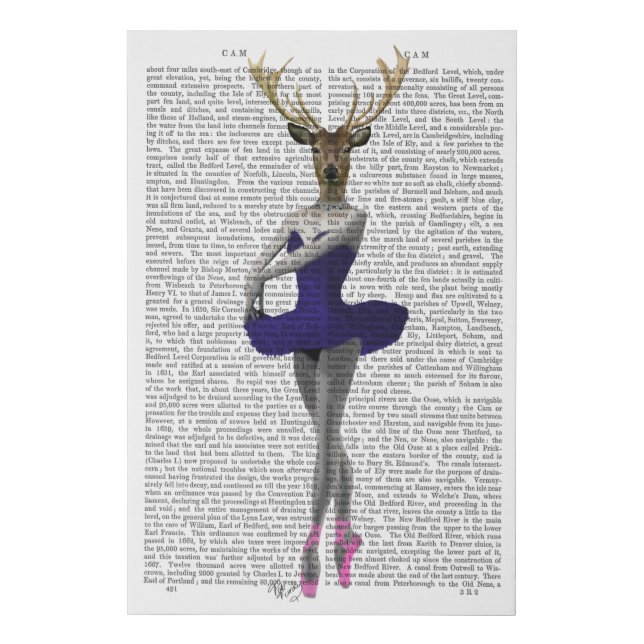 Ballerina Deer in Blue Faux Canvas Print (Front)