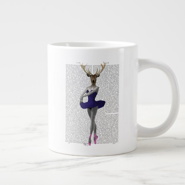 Ballerina Deer in Blue Giant Coffee Mug (Right)