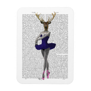 Ballerina Deer in Blue Magnet