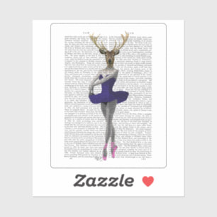 Ballerina Deer in Blue Sticker