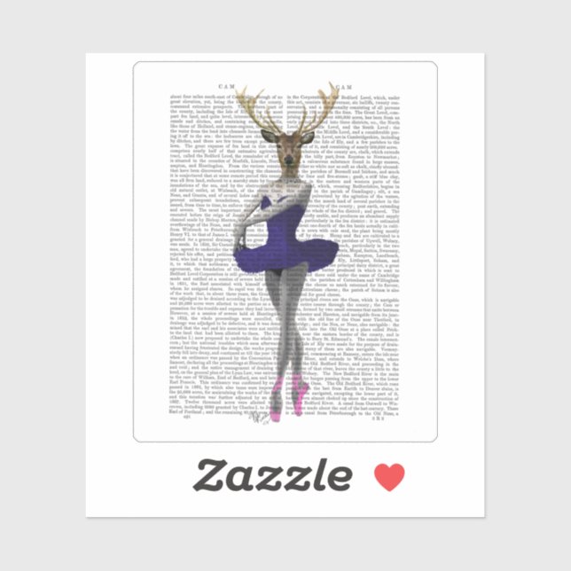 Ballerina Deer in Blue Sticker (Sheet)
