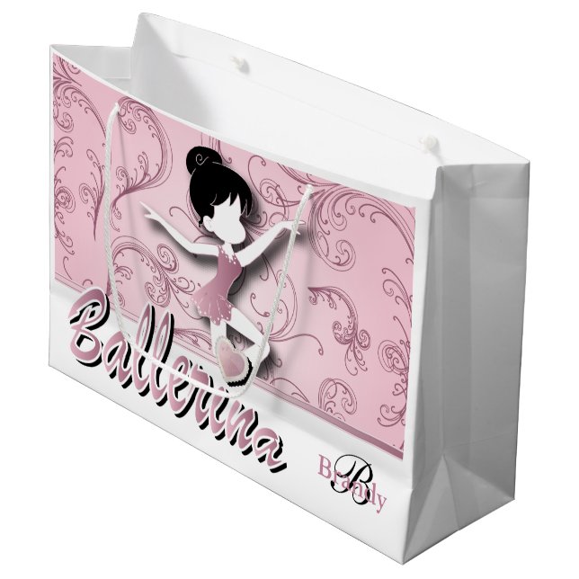 Ballerina Doll | Pink Tourmaline | Personalize Large Gift Bag (Front Angled)