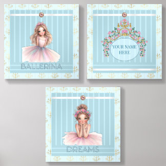 Ballerina Dreams Trio in Aqua Blue - Photo Tiles