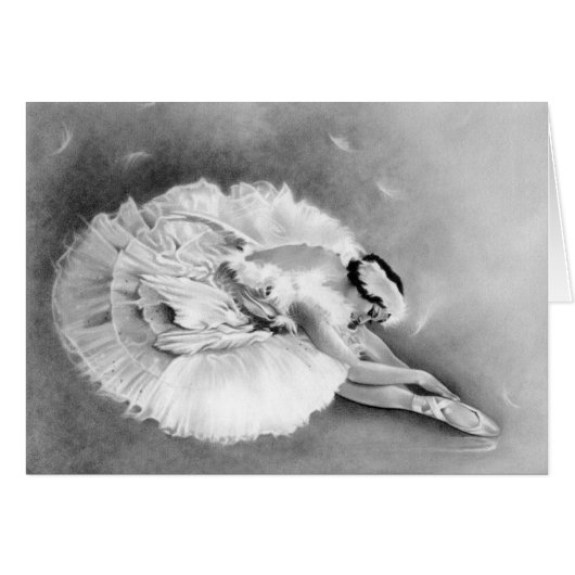 Ballerina Dying Swan Card (Front Horizontal)