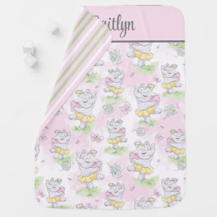 Ballerina Elephant Baby Blanket