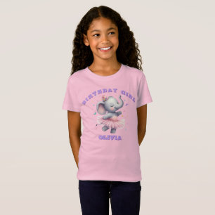 Ballerina Elephant Birthday Girl Custom T-Shirt