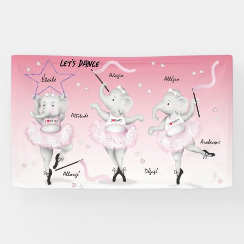 Ballerina Elephant Dance Recital Banner