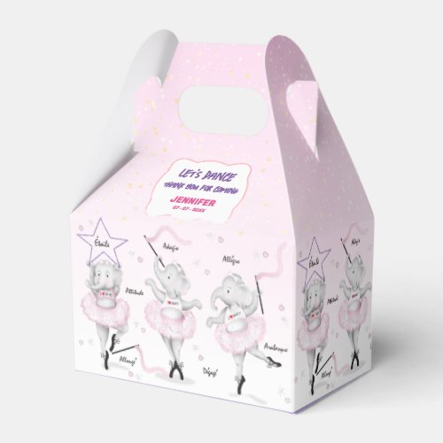 Ballerina Elephant Dance Recital Favor Boxes