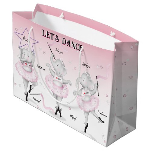 Ballerina Elephant Dance Recital Large Gift Bag