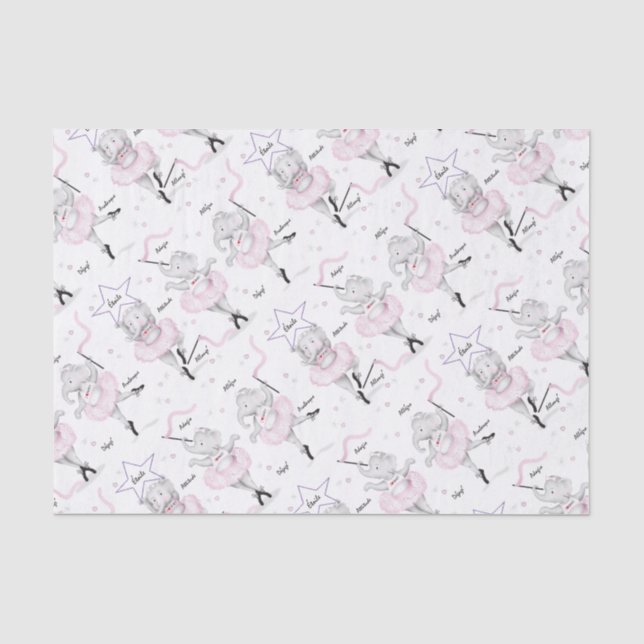 Ballerina Elephant Dance Recital Tissue Paper (Front)