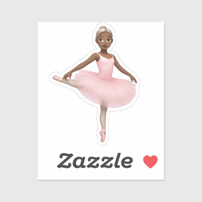 Ballerina Emoji in Pink Tutu Sticker (Sheet)