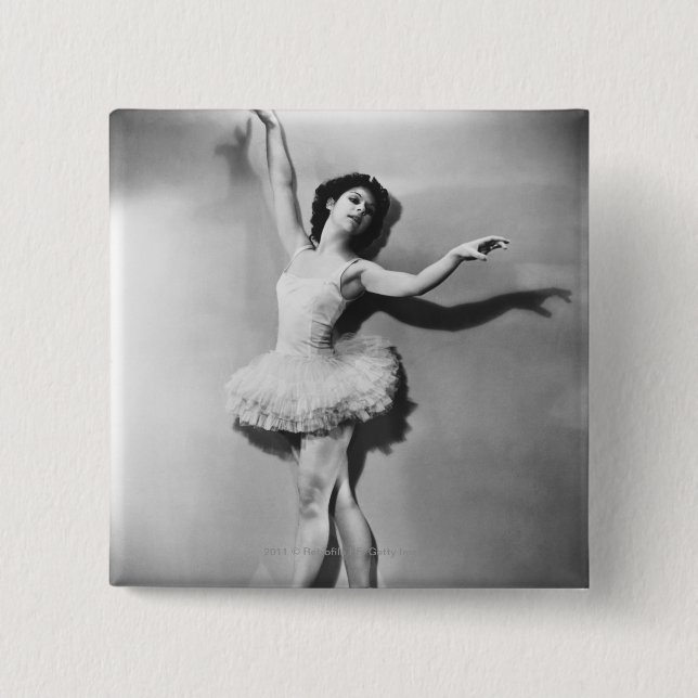 Ballerina en pointe B&W Button (Front)