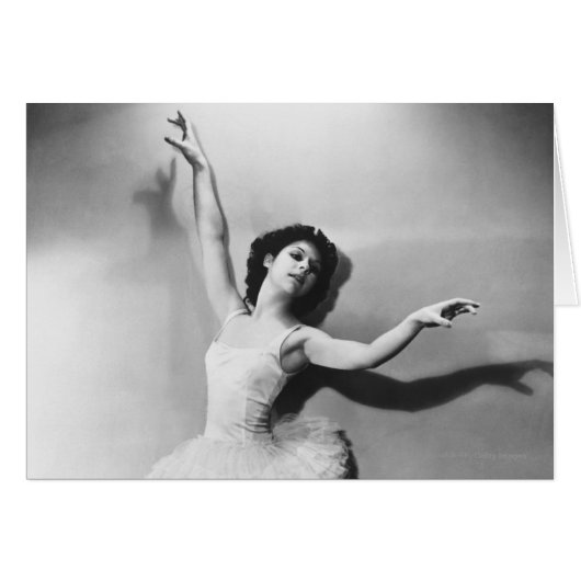 Ballerina en pointe B&W Cards (Front Horizontal)